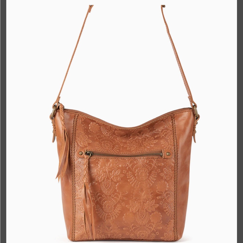 Never Worn Ashland Crossbody Bag Tobacco Floral Emboss